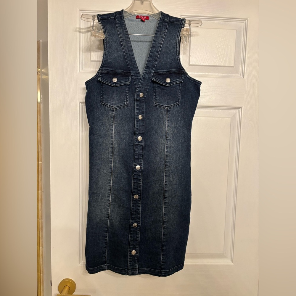 Like New Guess Denim Button-Down Dress